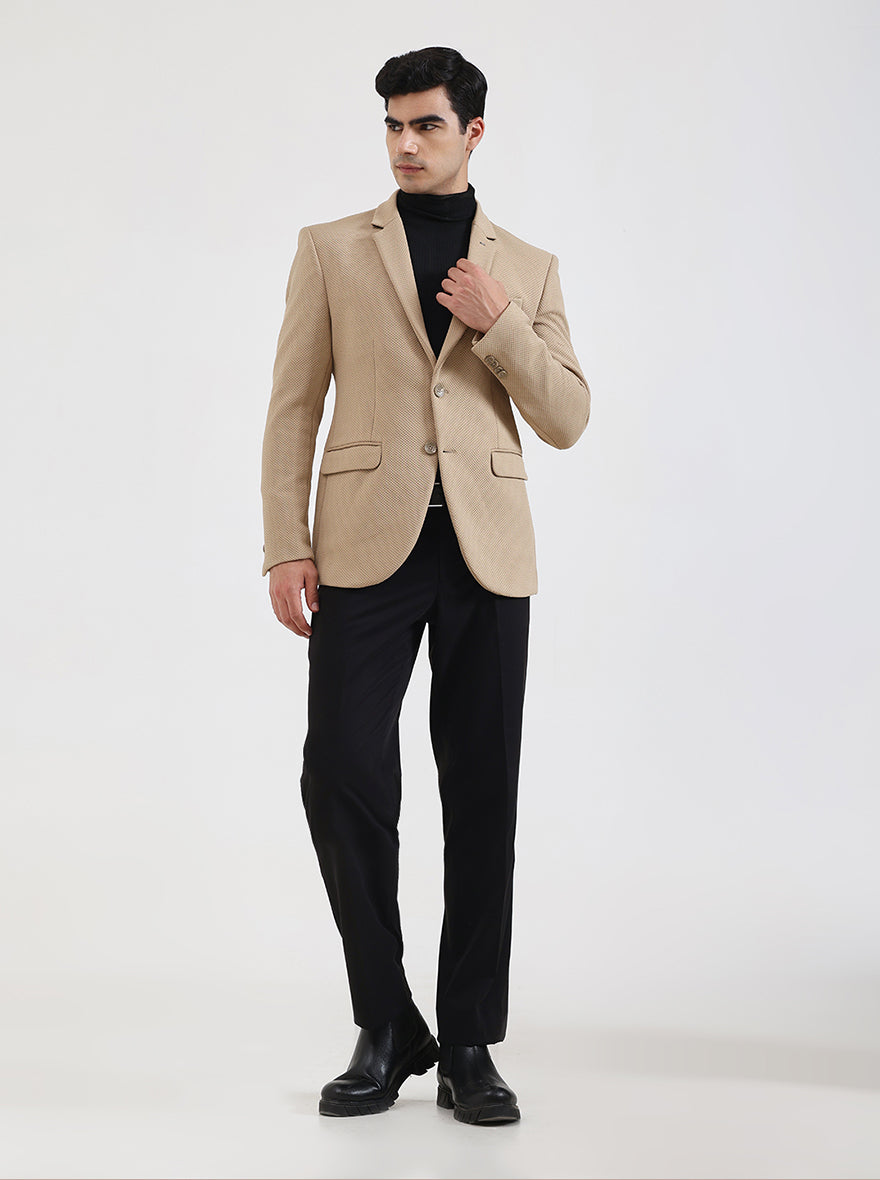 Fawn Solid Regular Fit Blazer | JB Studio