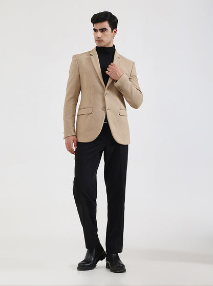 Fawn Solid Regular Fit Blazer | JB Studio