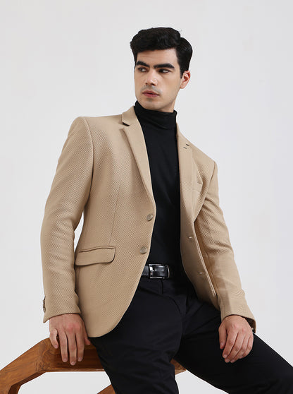 Fawn Solid Regular Fit Blazer | JB Studio