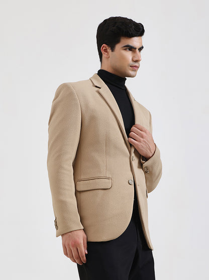 Fawn Solid Regular Fit Blazer | JB Studio