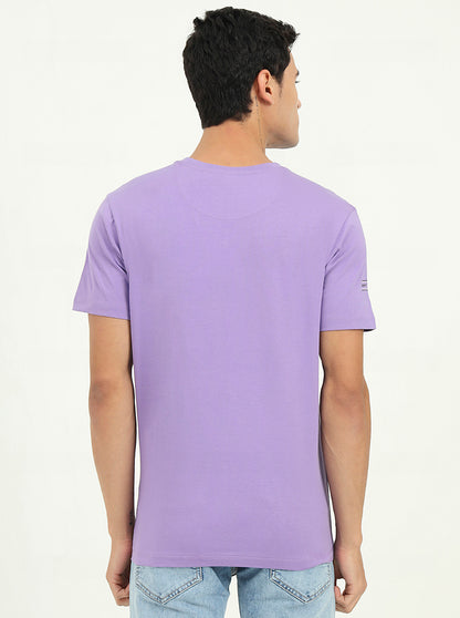 Purple Printed Slim Fit T-Shirt | Greenfibre