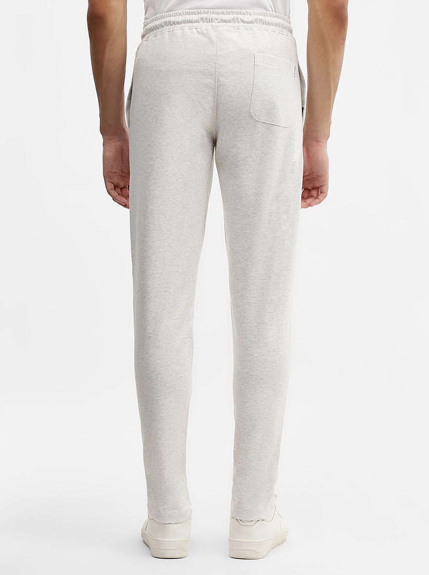 Ecru Solid Slim Fit Track Pant | Greenfibre