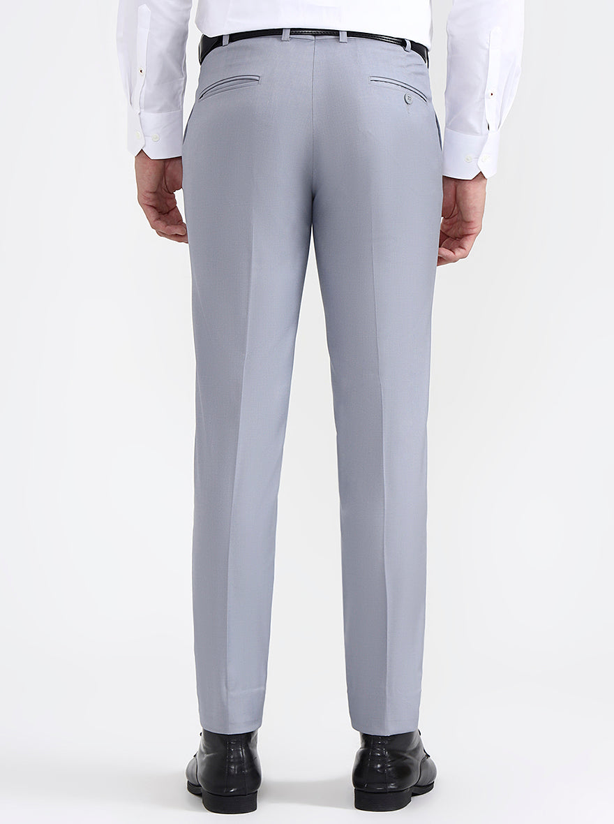 Grey Solid Super Slim Fit Formal Trouser | JB X JB