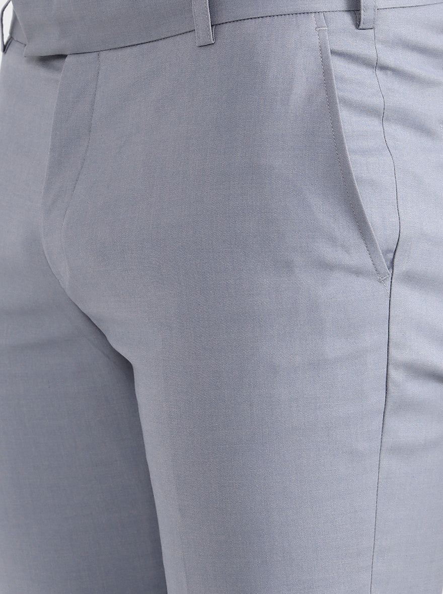 Grey Solid Super Slim Fit Formal Trouser | JB X JB