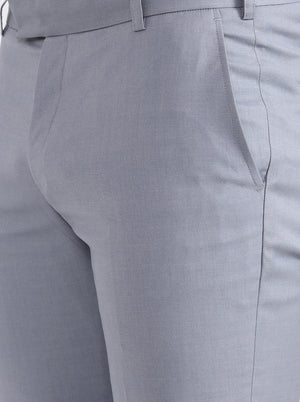 Grey Solid Super Slim Fit Formal Trouser | JB X JB
