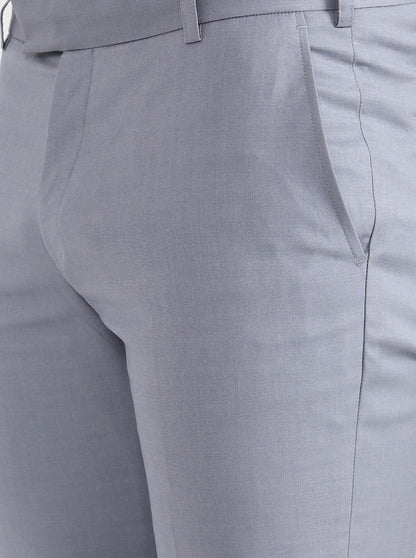 Grey Solid Super Slim Fit Formal Trouser | JB X JB