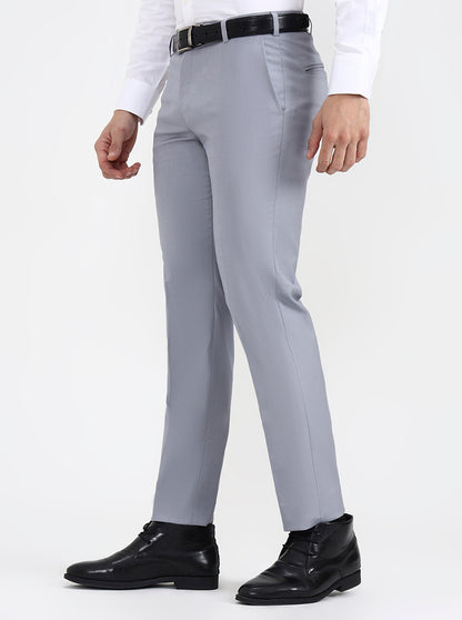 Grey Solid Super Slim Fit Formal Trouser | JB X JB