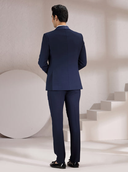 Blue Self Design Suit | JadeBlue