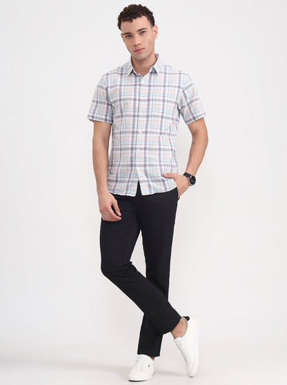 Black Solid Super Slim Fit Casual Trouser | Greenfibre