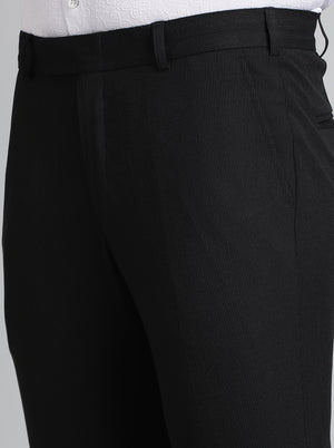 Black Solid Super Slim Fit Formal Trouser | JadeBlue Youth