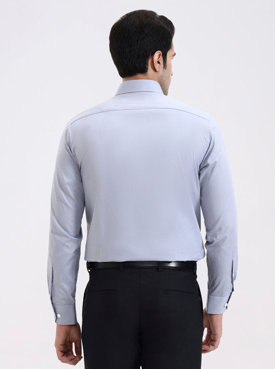 Light Grey Solid Regular Fit Formal Shirt | JadeBlue