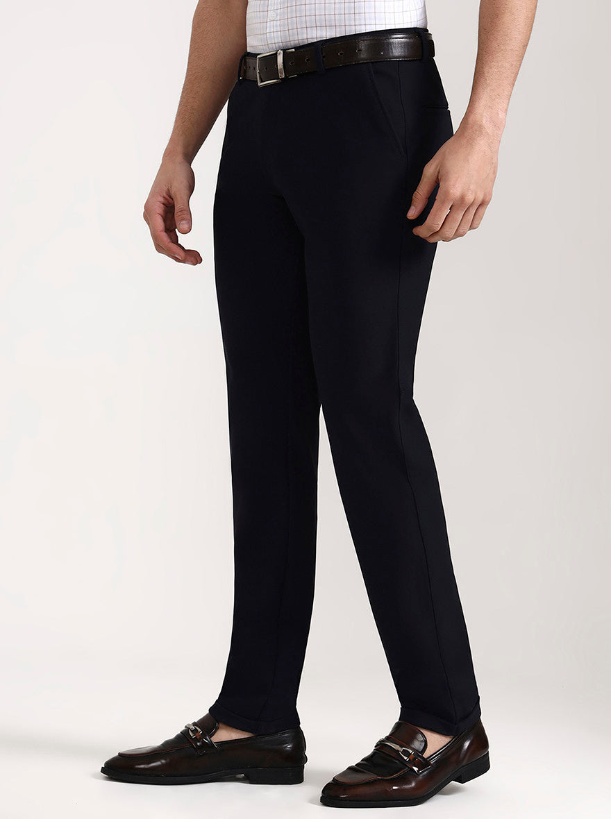 Blue Solid Slim Fit Club Wear Trouser | Wyre