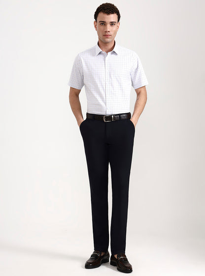 Blue Solid Slim Fit Club Wear Trouser | Wyre