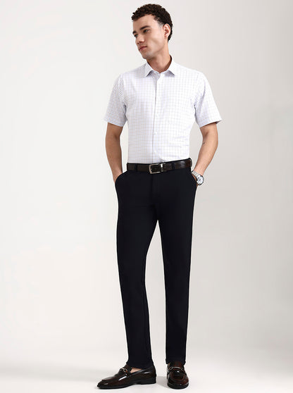 Blue Solid Slim Fit Club Wear Trouser | Wyre