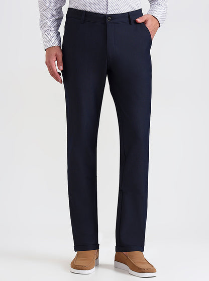 Blue Printed Slim Fit Club Wear Trouser | JB Studio