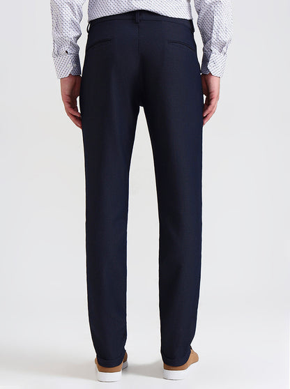 Blue Printed Slim Fit Club Wear Trouser | JB Studio