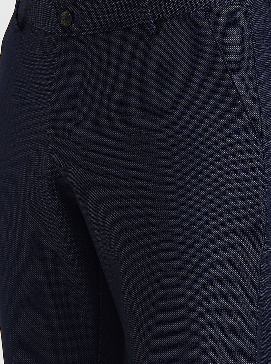 Blue Printed Slim Fit Club Wear Trouser | JB Studio