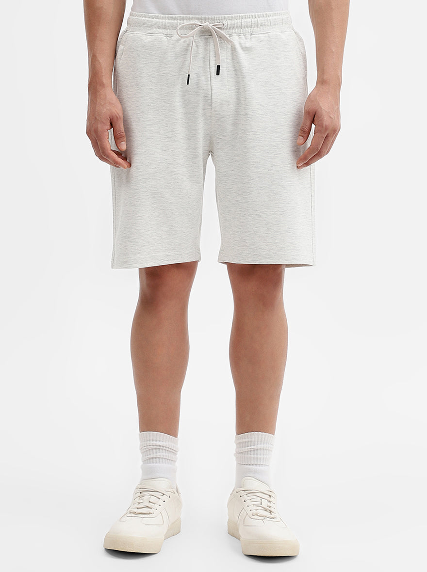 Ecru Solid Regular Fit Shorts | JadeBlue