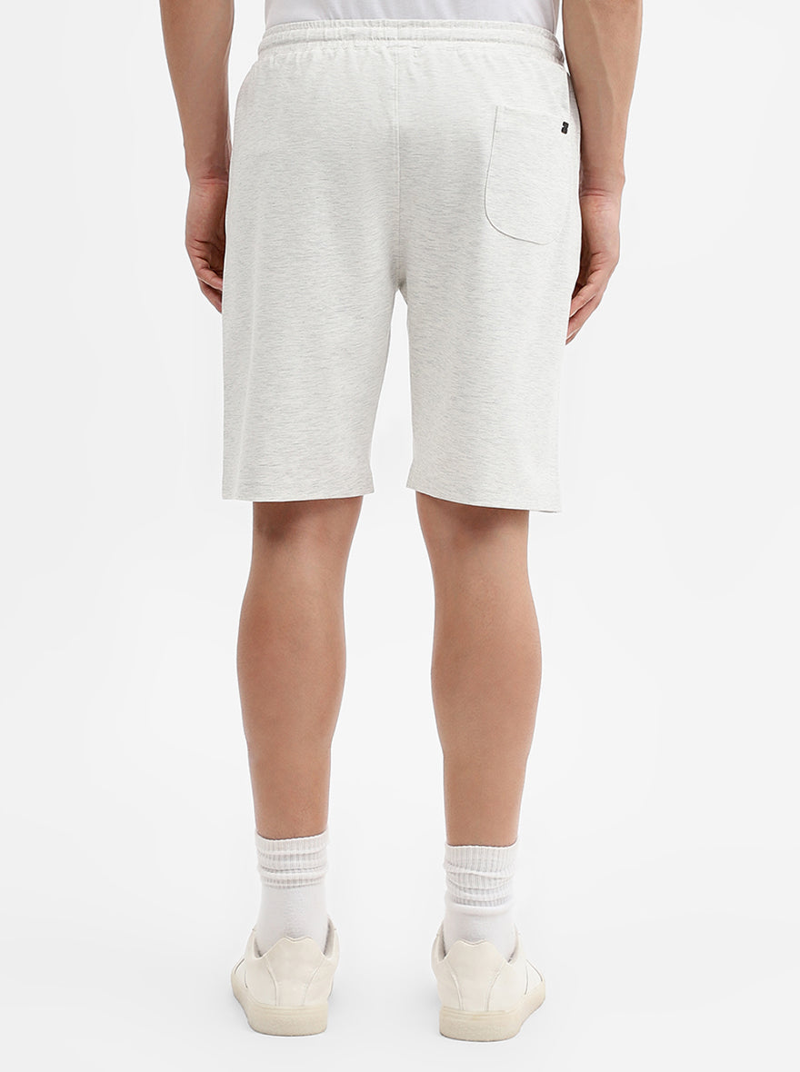 Ecru Solid Regular Fit Shorts | JadeBlue