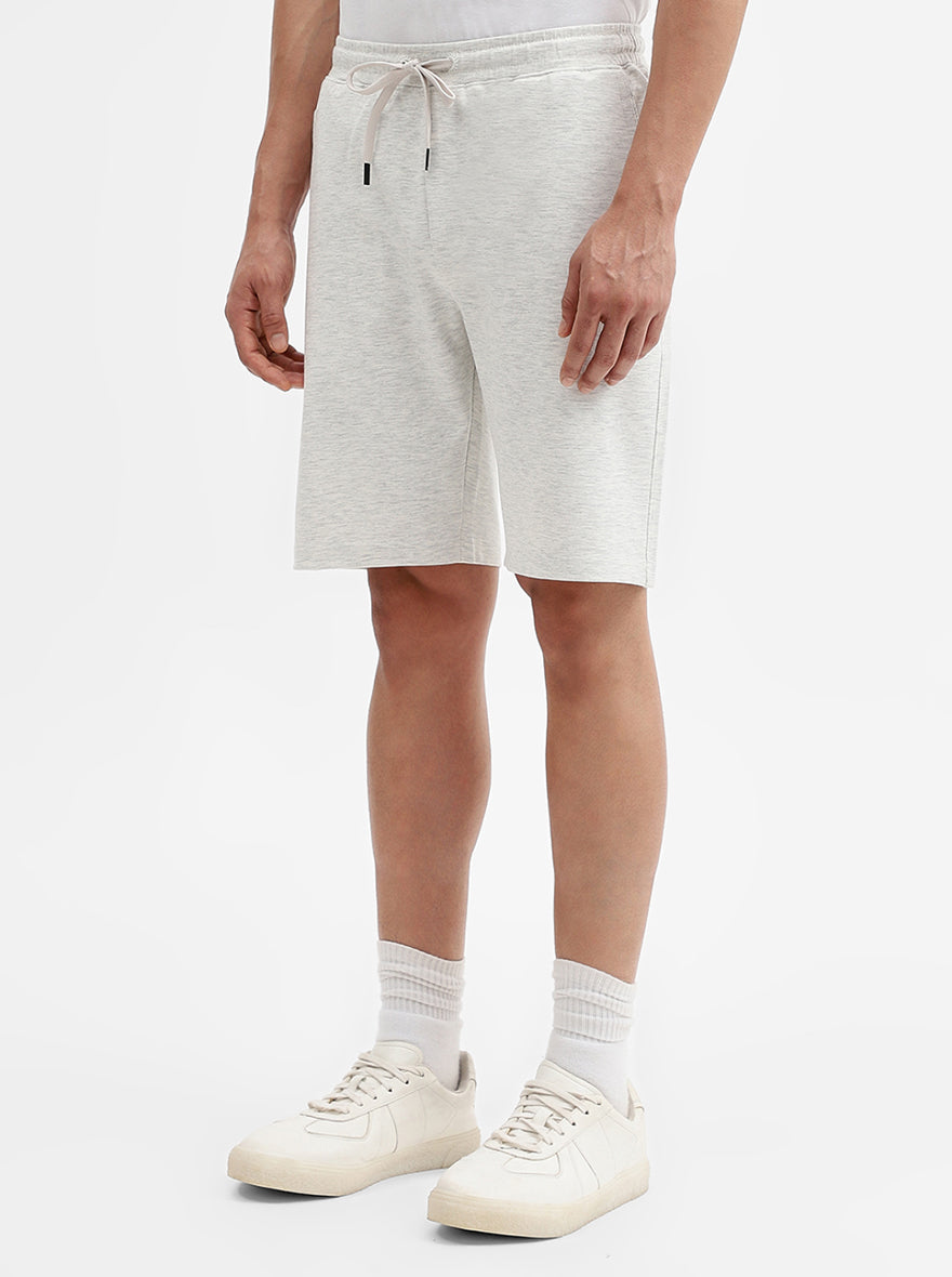 Ecru Solid Regular Fit Shorts | JadeBlue