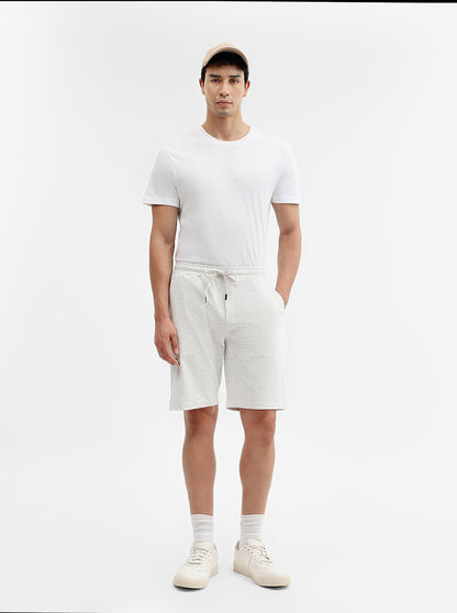 Ecru Solid Regular Fit Shorts | JadeBlue