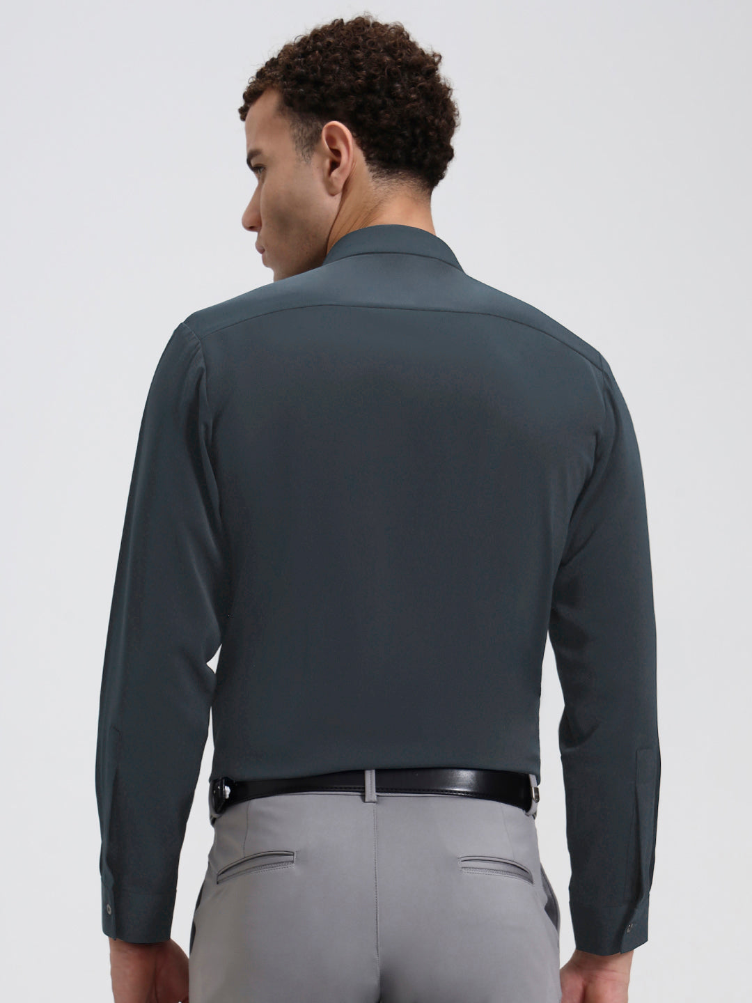 Grey Solid Slim Fit Party Wear Shirt | Wyre