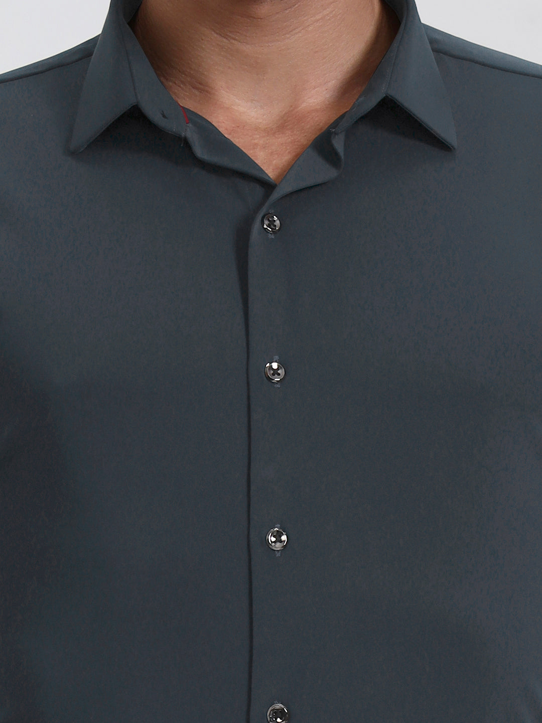 Grey Solid Slim Fit Party Wear Shirt | Wyre