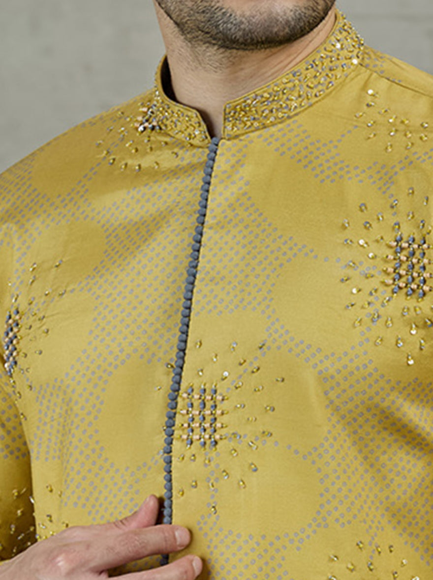 Yellow Printed Kurta Pajama | TULA