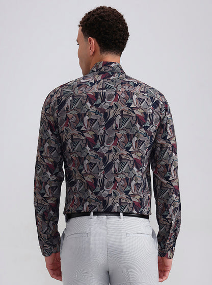 Multicolor Printed Slim Fit Party Wear Shirt | Wyre
