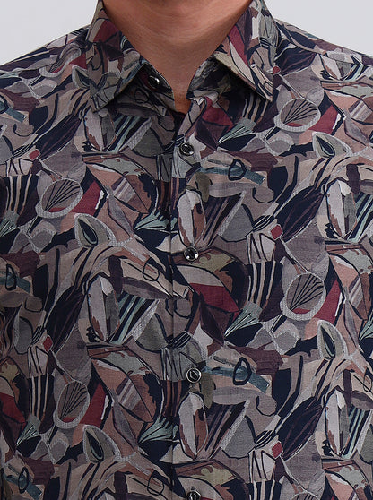 Multicolor Printed Slim Fit Party Wear Shirt | Wyre