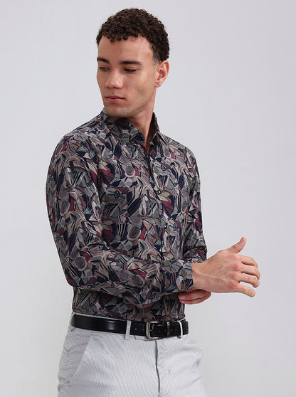 Multicolor Printed Slim Fit Party Wear Shirt | Wyre