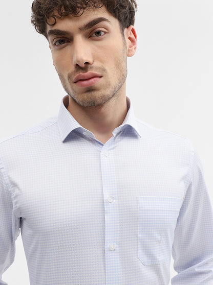 Sky Blue Solid Slim Fit Formal Shirt | Greenfibre