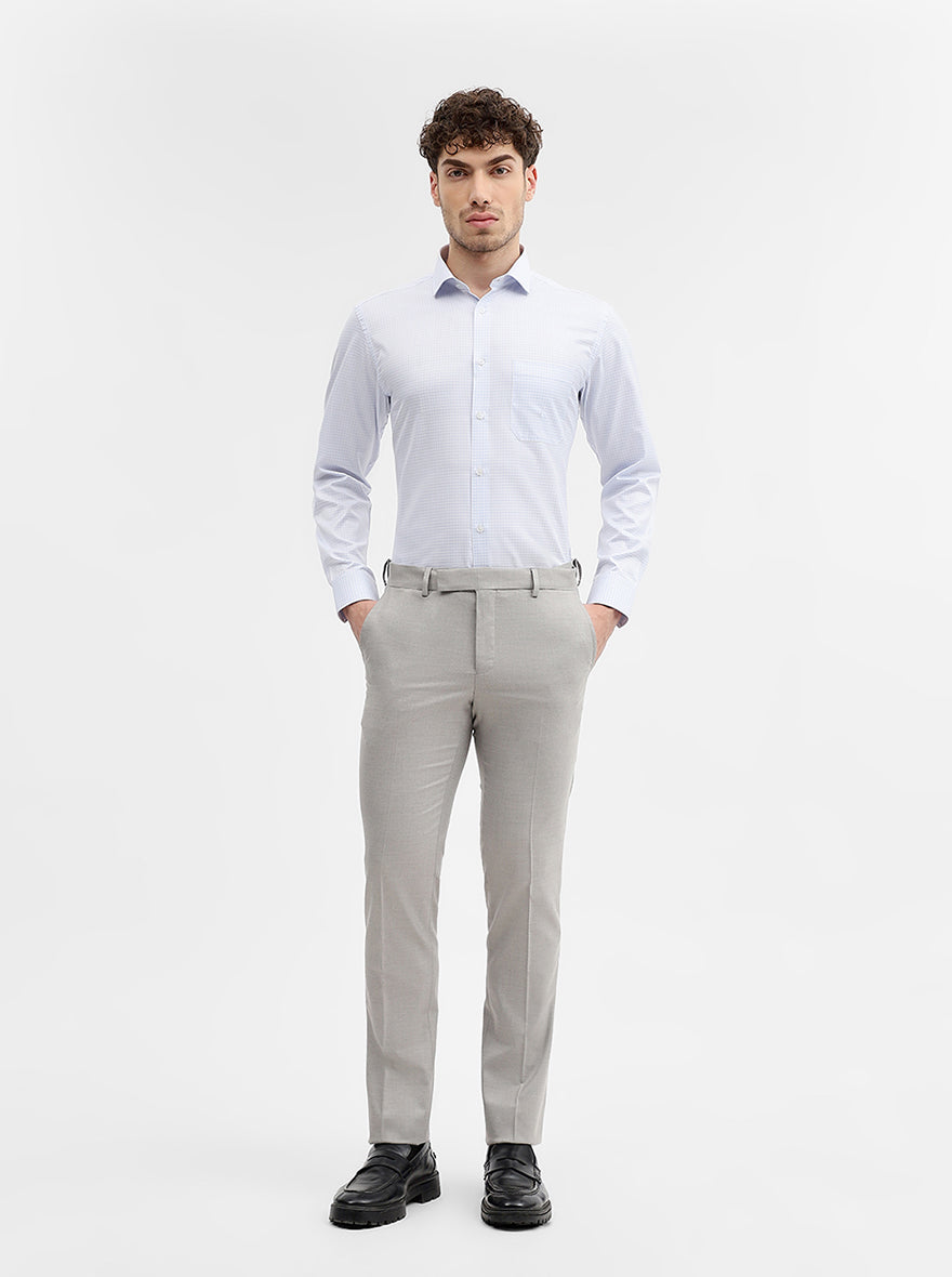 Sky Blue Solid Slim Fit Formal Shirt | Greenfibre
