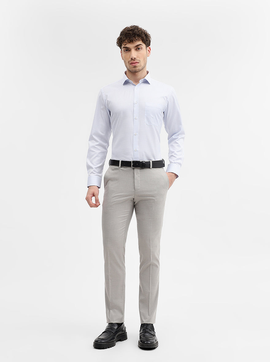 Sky Blue Solid Slim Fit Formal Shirt | Greenfibre