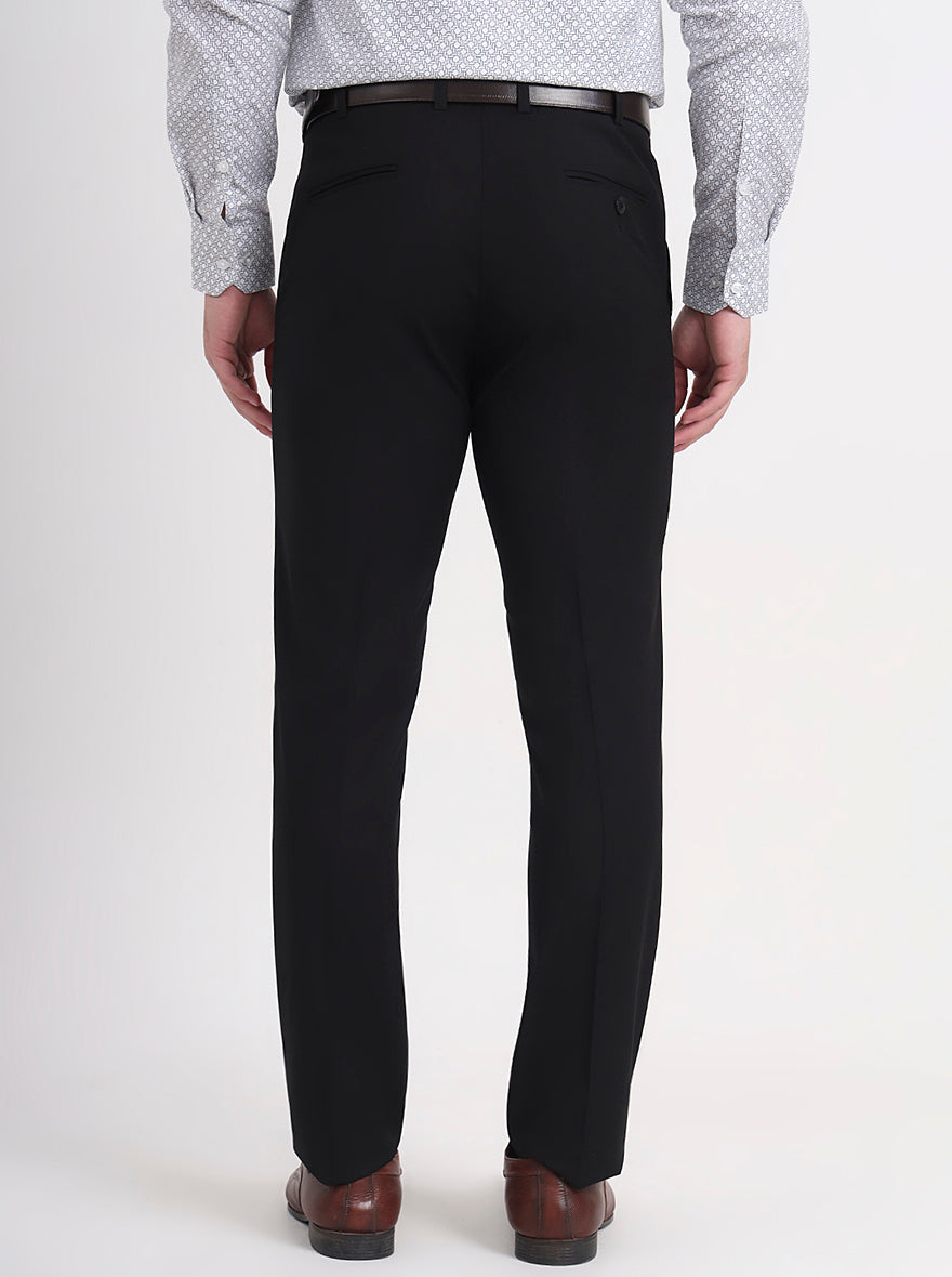 Black Solid Slim Fit Formal Trouser | JB Studio