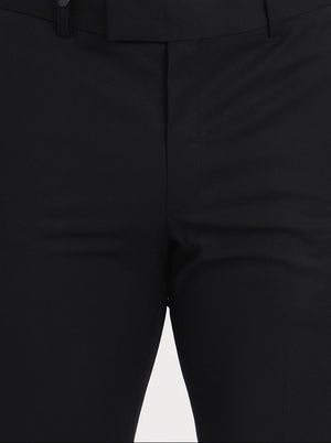 Black Solid Slim Fit Formal Trouser | JB Studio