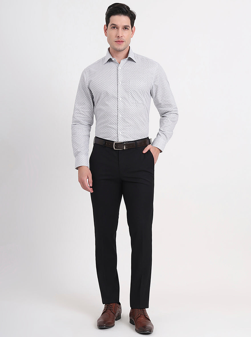 Black Solid Slim Fit Formal Trouser | JB Studio