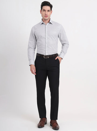 Black Solid Slim Fit Formal Trouser | JB Studio