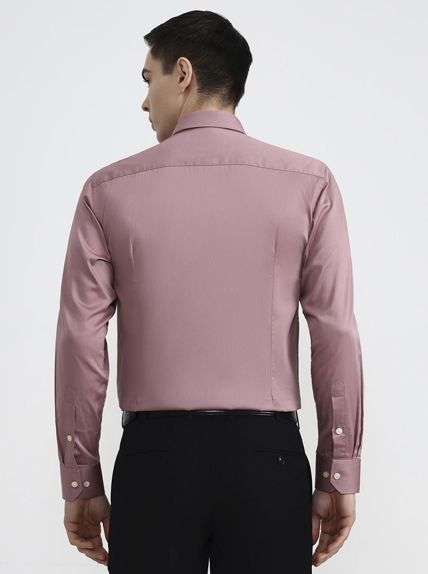 Baby Pink Solid Slim Fit Formal Shirt | Greenfibre