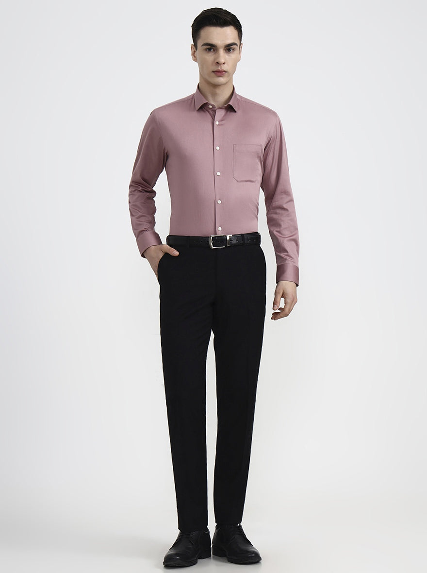 Baby Pink Solid Slim Fit Formal Shirt | Greenfibre