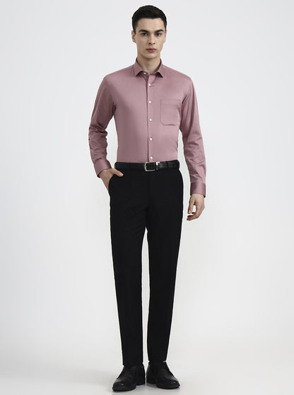 Baby Pink Solid Slim Fit Formal Shirt | Greenfibre