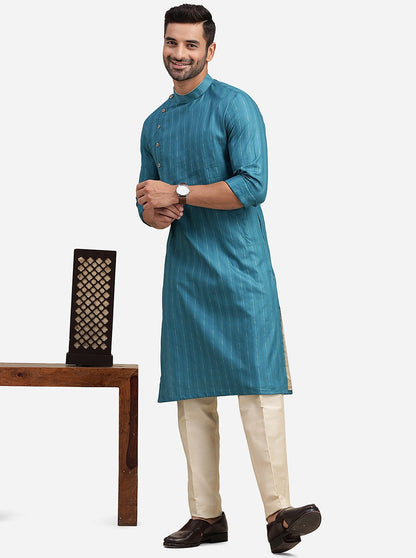 French Blue Kurta | The Kurta Company