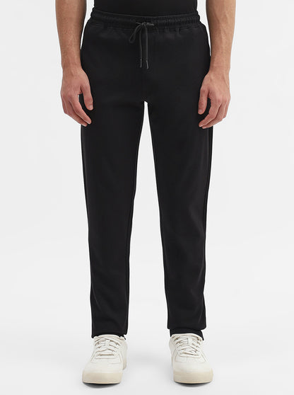 Black Solid Slim Fit Track Pant | Greenfibre