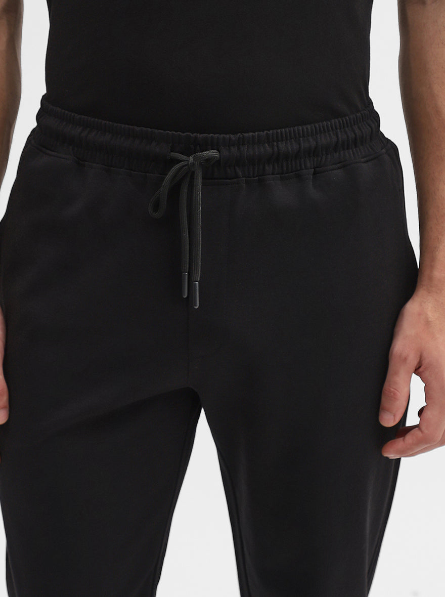 Black Solid Slim Fit Track Pant | Greenfibre