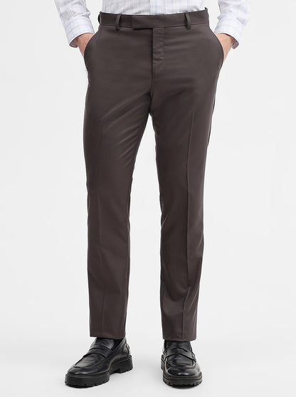 Grey Solid Super Slim Fit Formal Trouser | Greenfibre