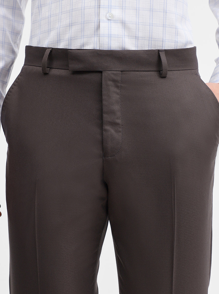 Grey Solid Super Slim Fit Formal Trouser | Greenfibre
