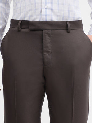 Grey Solid Super Slim Fit Formal Trouser | Greenfibre