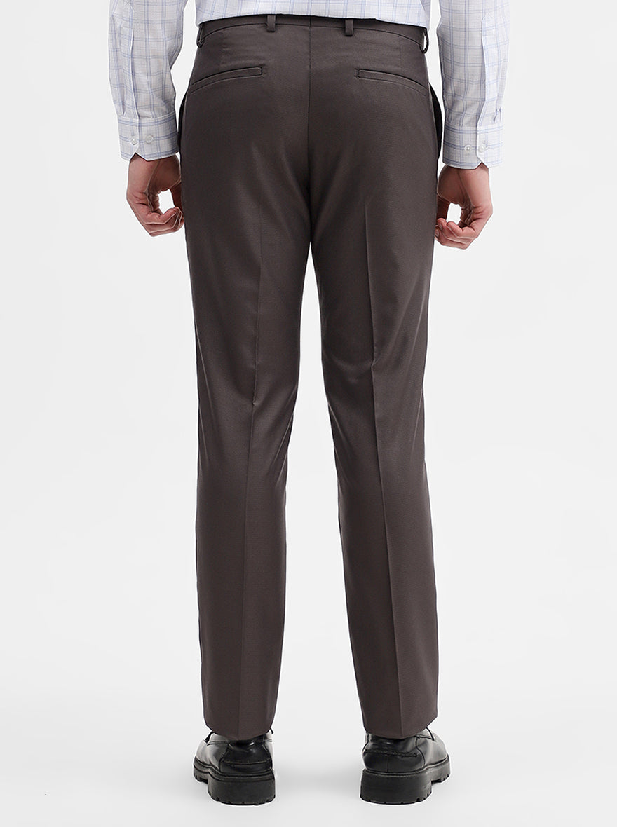 Grey Solid Super Slim Fit Formal Trouser | Greenfibre