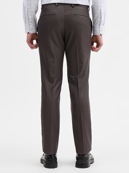 Grey Solid Super Slim Fit Formal Trouser | Greenfibre