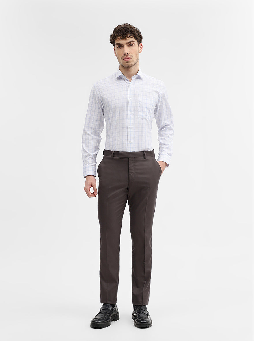Grey Solid Super Slim Fit Formal Trouser | Greenfibre